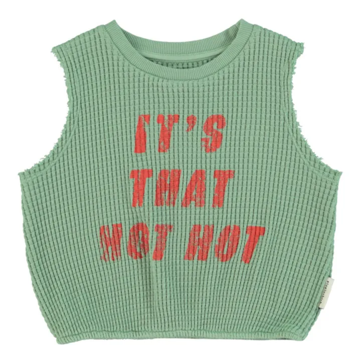 Piupiuchick Top Gaufré Hot Hot Coton Bio | Vert