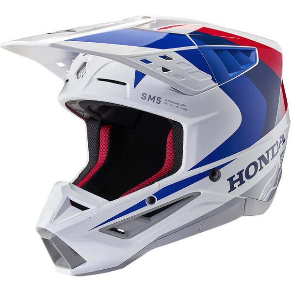 Alpinestars - Casque S-M5 Helmet Honda Blanc / Bleu / Rouge