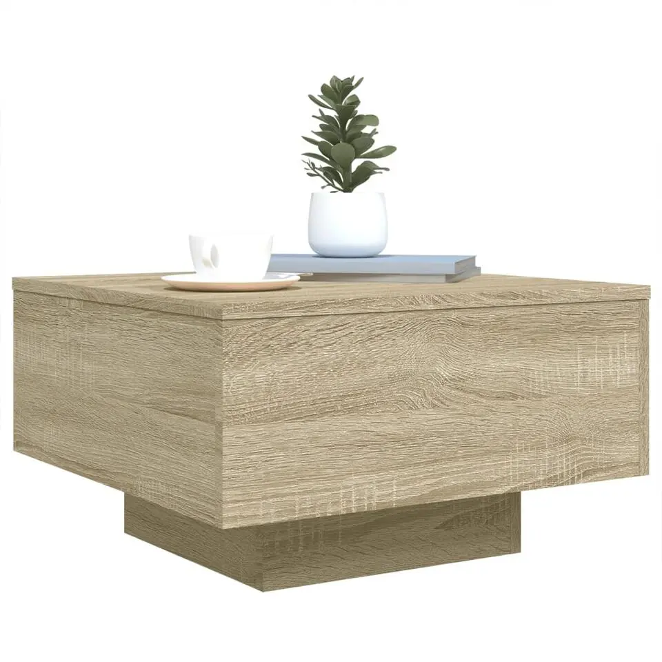 vidaXL - Vierkante salontafel - Sonoma eiken - Bewerkt hout - 55x55x31 cm