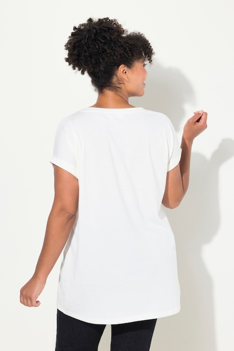 T-Shirt, oversized, farbiger Print, Rundhals