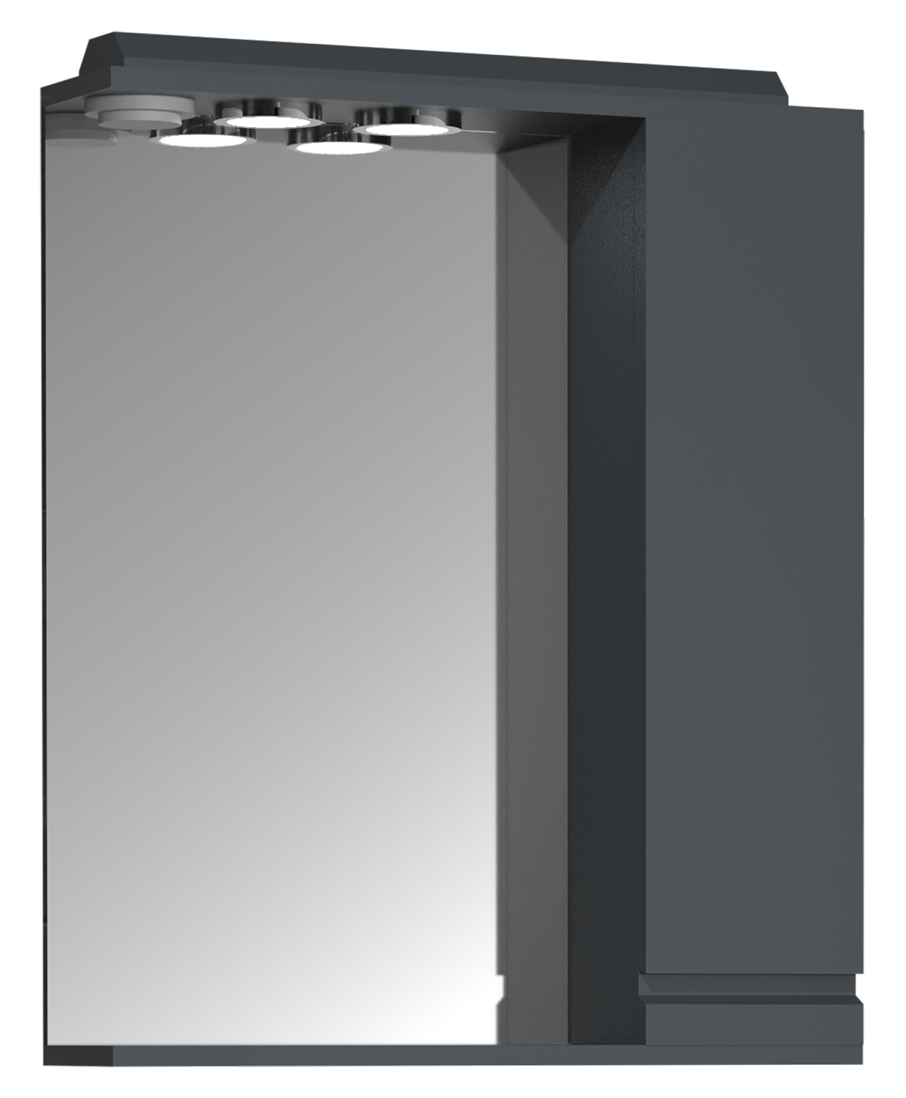 Spiegelschrank SILORA L - anthrazit - mit Beleuchtung - 60 cm