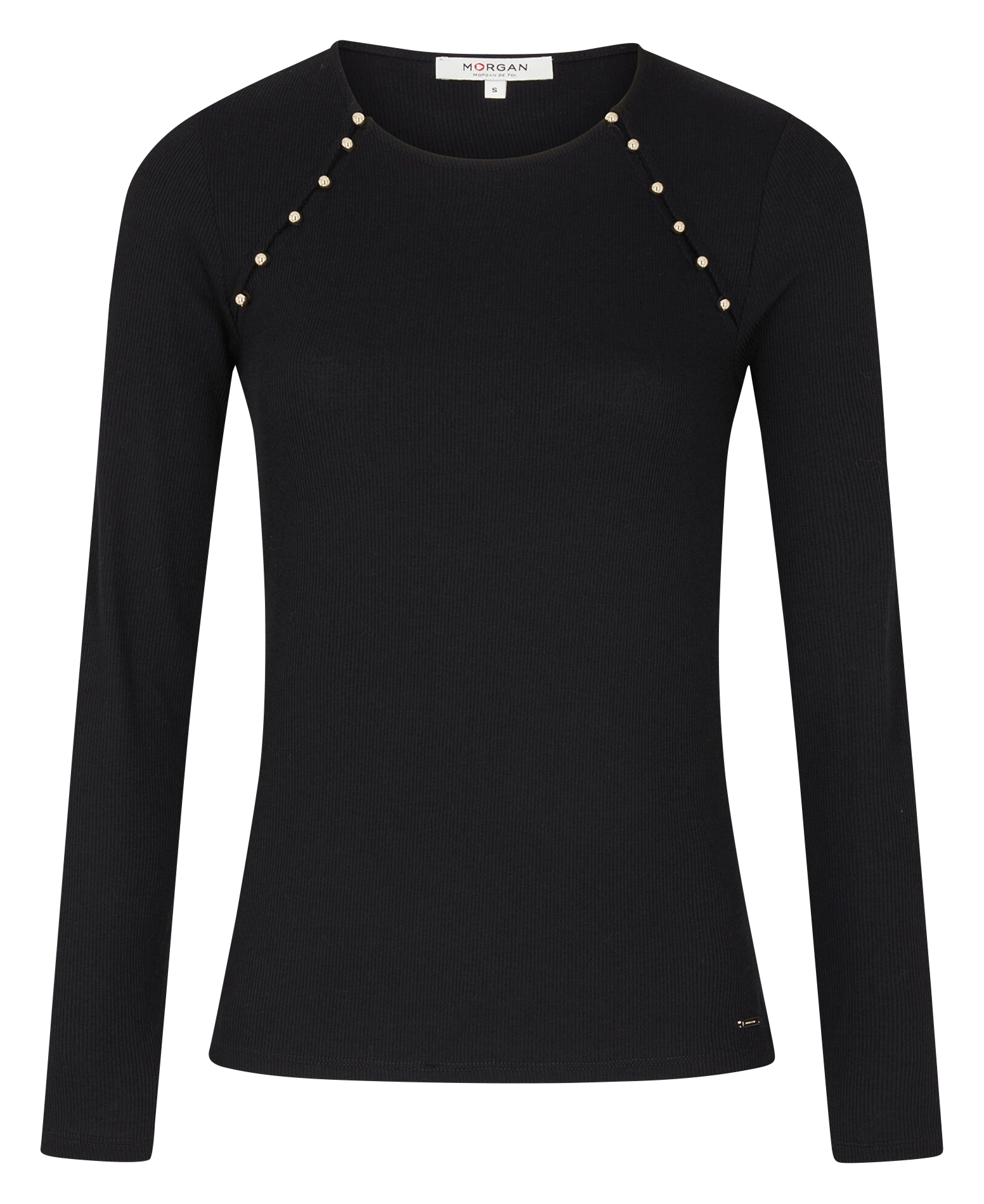 TMILIE - Tee-shirt col rond ajusté| Noir