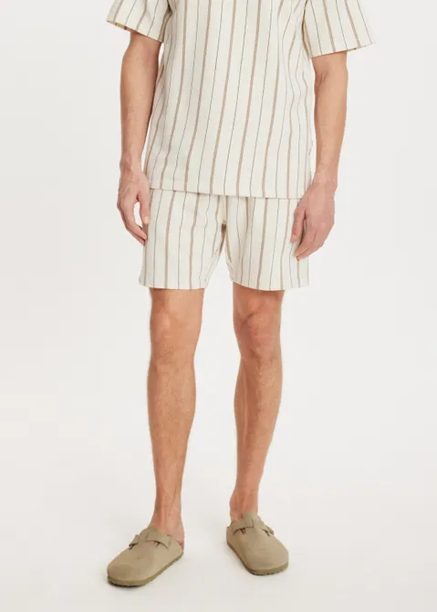 Korte broek met structuur off-white (BONE)