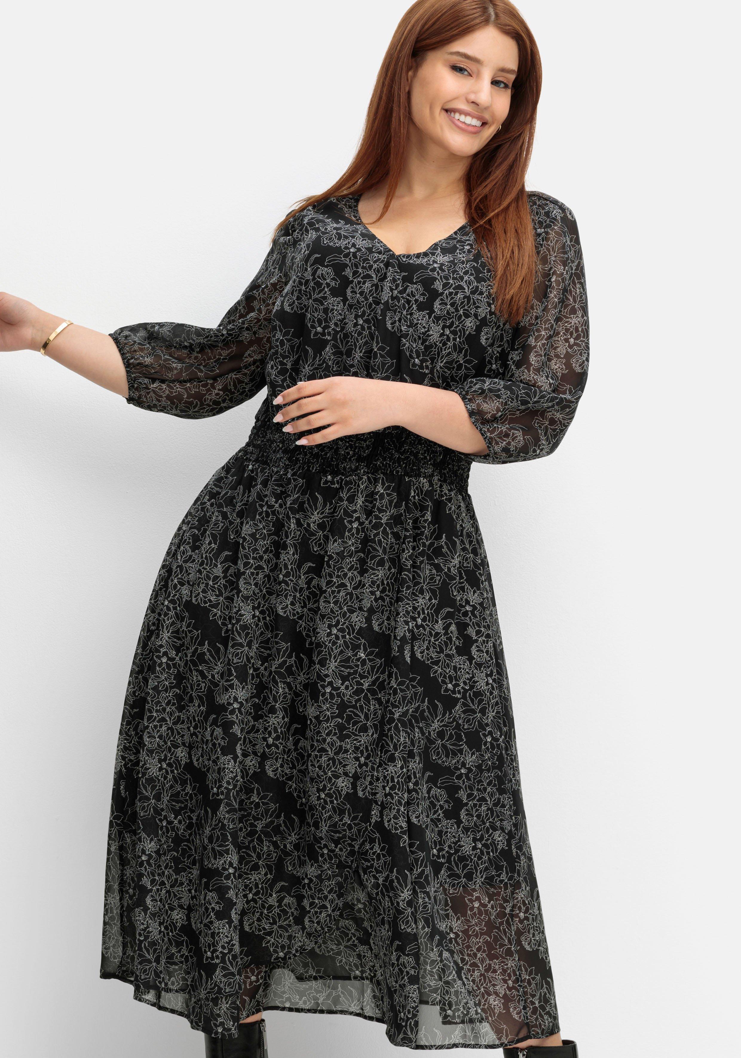 Chiffonkleid in Petite Passform und Wickeloptik