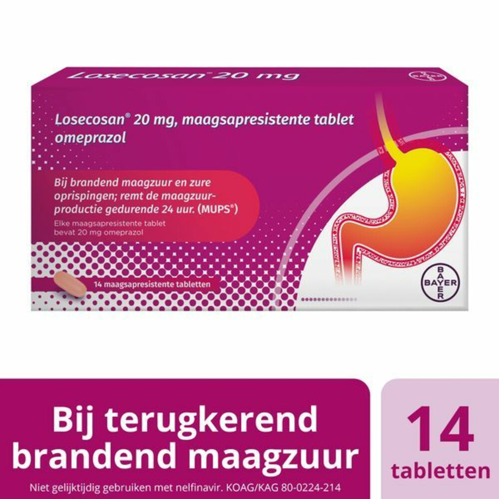 Losecosan Bij Terugkerend Brandend Maagzuur 14 tabletten