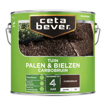 CetaBever Tuinbeits Palen & Bielzen mat dekkend carbobruin 2,5 liter