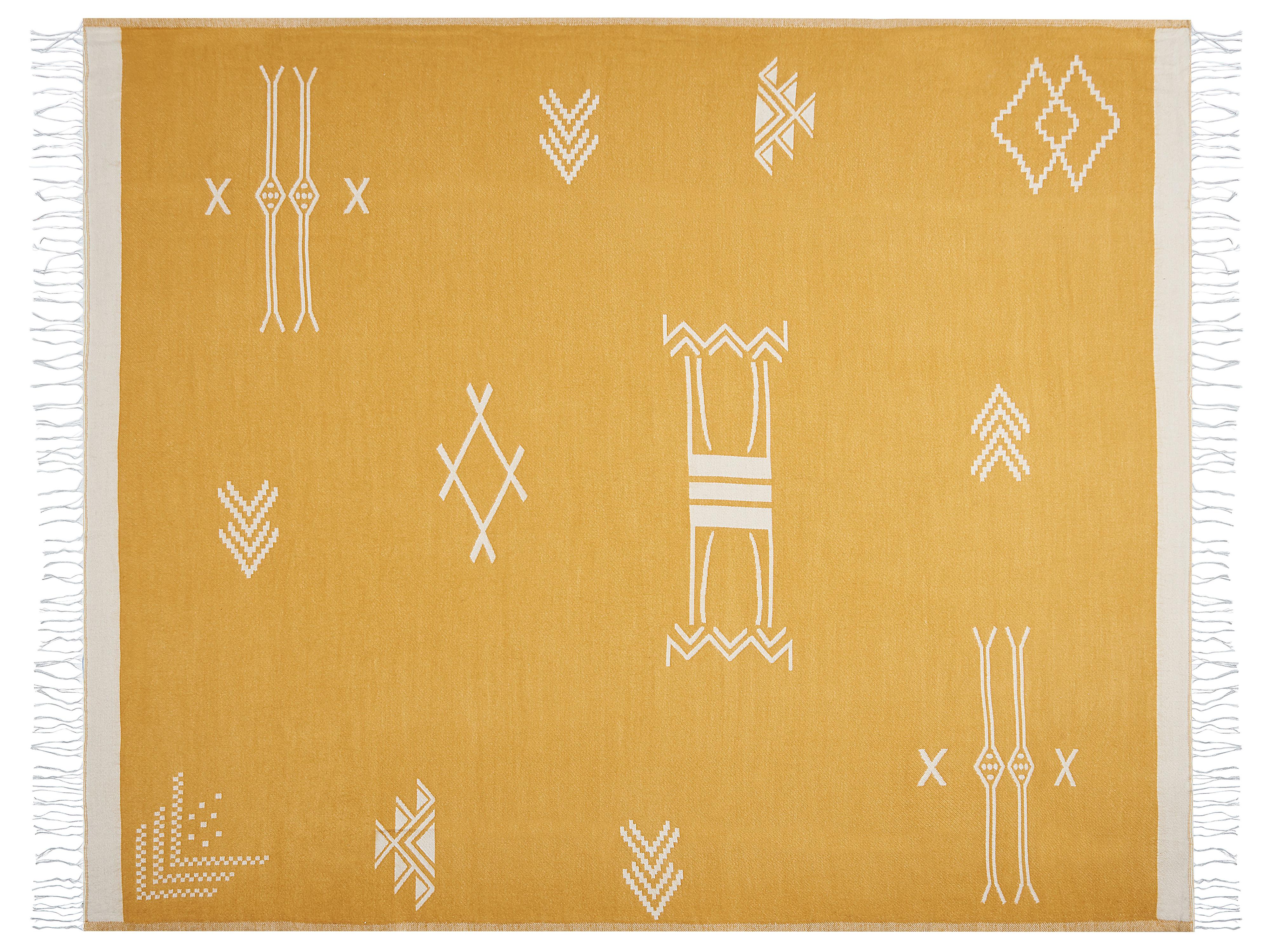 Plaid JALKINI 130 x 170 cm Geel