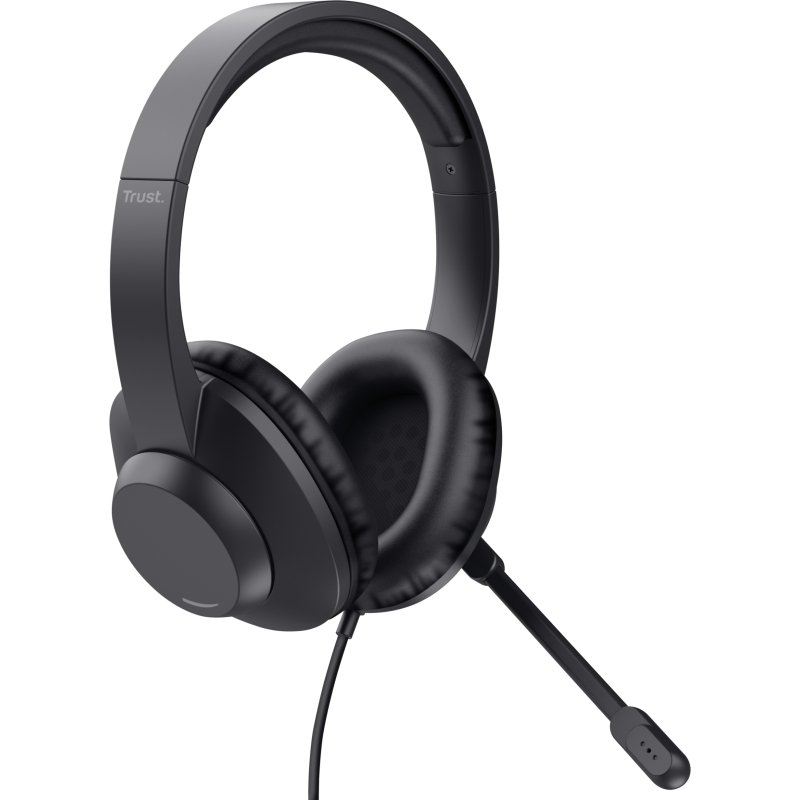 Trust Ayda Max Casque Avec fil Arceau Bureau/Centre d'appels Noir