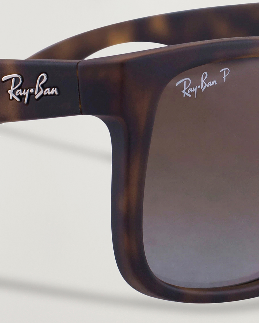 Ray-Ban 0RB4165 Justin Polarized Wayfarer Sunglasses Havana/Brown