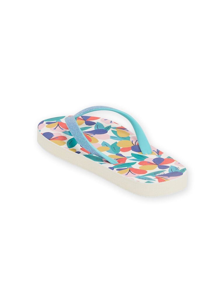 Tongs multicolores à imprimé fleuri enfant fille