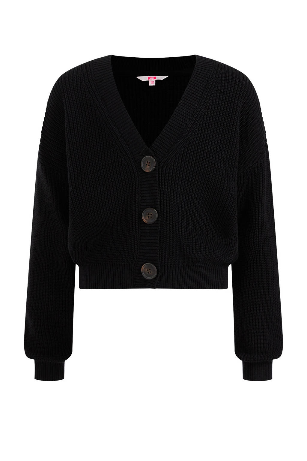 WE Fashion fijngebreid vest zwart