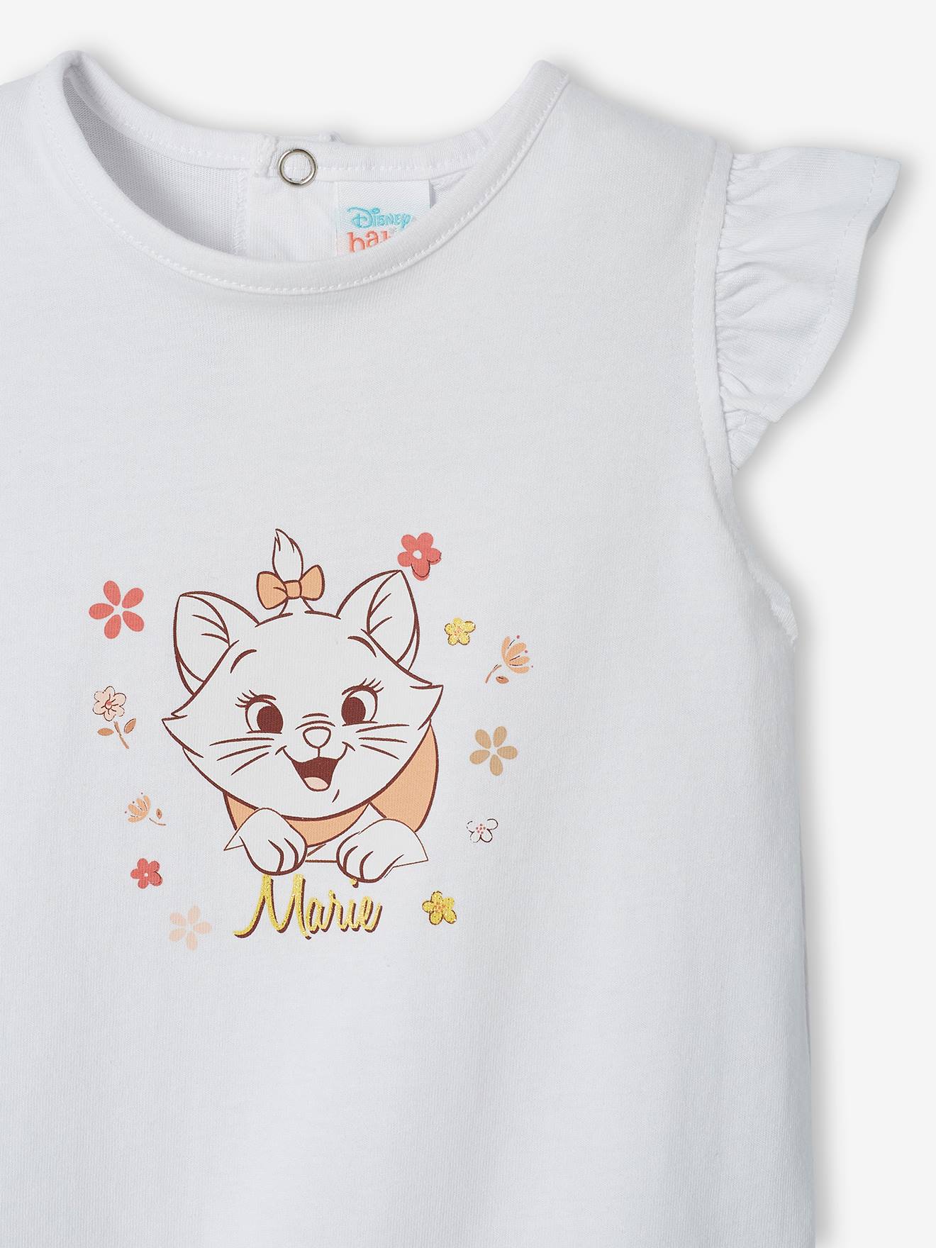 Conjunto de 2 macacões para bebê DS® Marie do filme Os Aristogatos, cor pêssego.