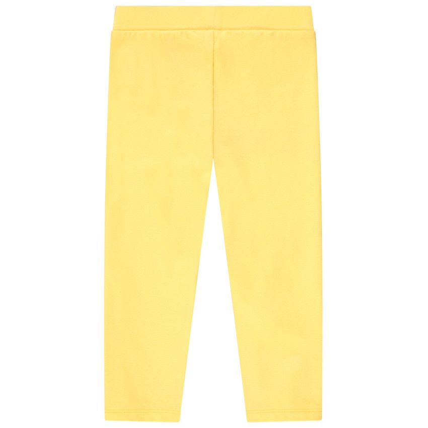 Legging court uni boutons fantaisie pour fille - Jaune