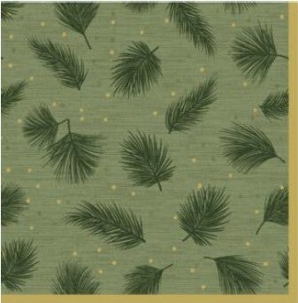 Paper + Design servet Green Xmas groen 33 x 33 cm 20 stuks