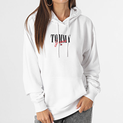 Sweat Capuche Femme Relax Essential Logo 6397 Blanc