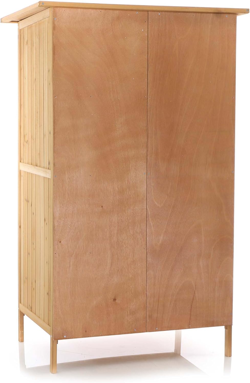 Wiltec Gartenhaus mit 1 Tür in Naturfarbe Holz 92 x 57 x 154cm Gerätehaus für den Garten Geräteschuppen Gartenschrank Geräteschrank