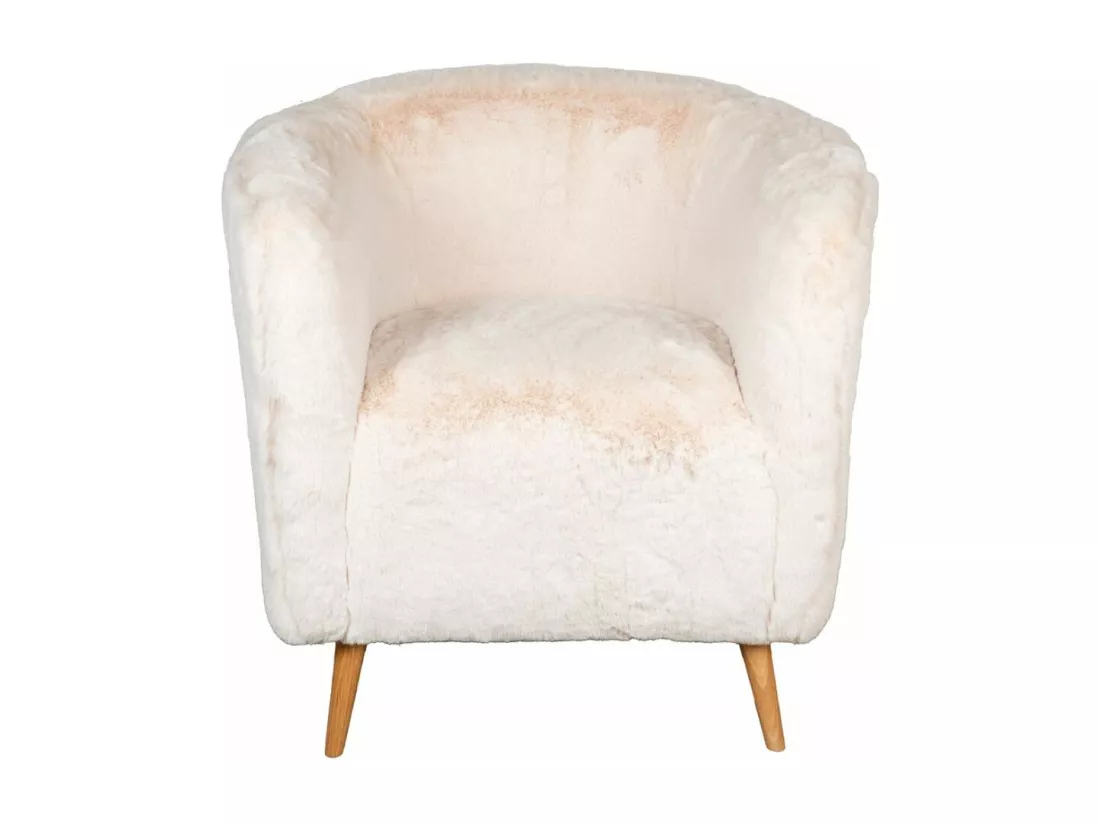 Fauteuil effet fourrure blanche Grand