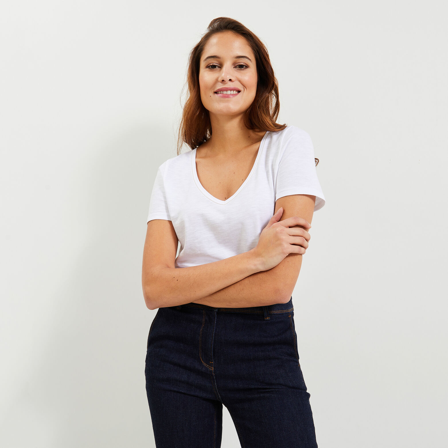 Tshirt col V femme