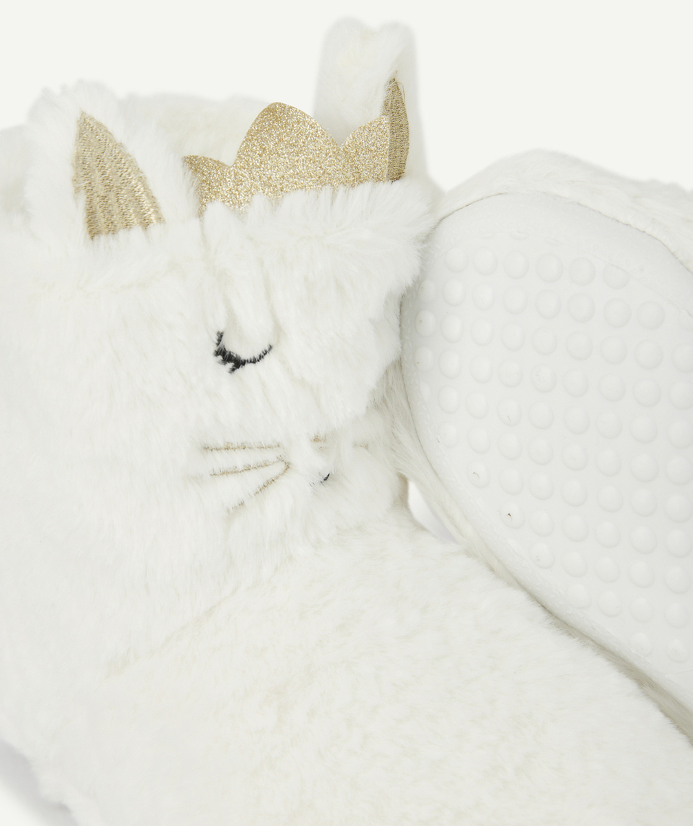 CHAUSSONS MONTANTS BLANC AVEC ANIMATION CHAT