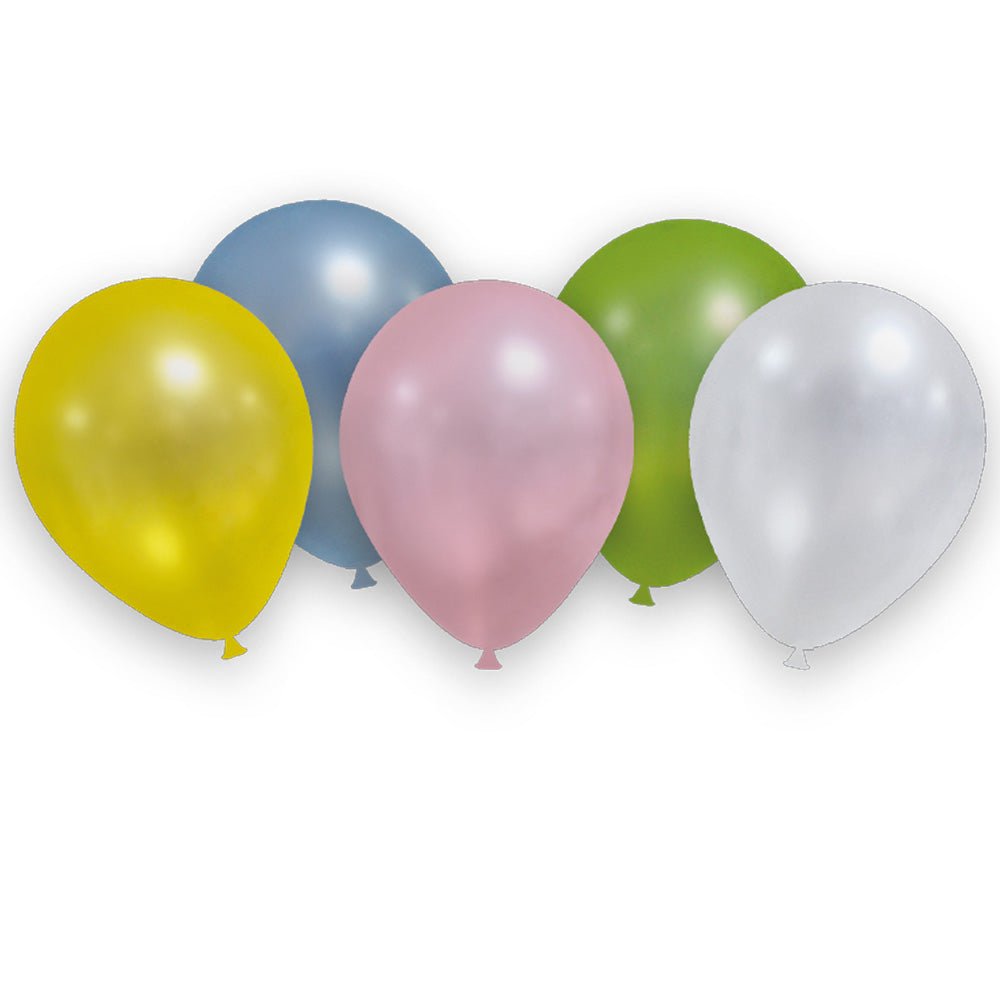 Gekleurde Ballonnen Latex Metallic Leeg 27,5cm 8st
