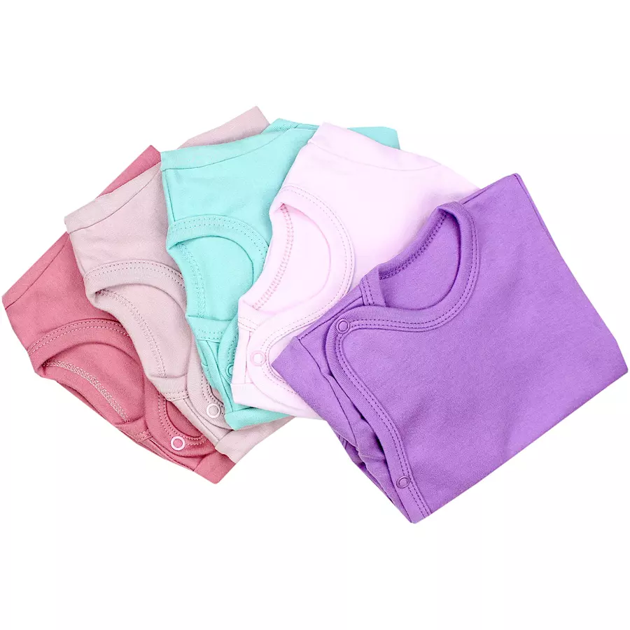TupTam Unisex Baby Wickelbody Langarm 5er Set rosagrün
