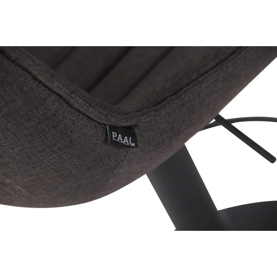 CLP Barkruk Lentini zwart Frame - Stof - donkergrijs
