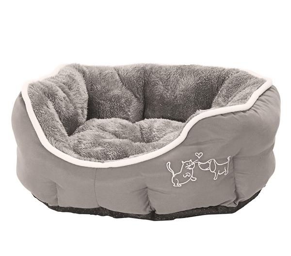 Dehner Lieblinge Kuschelbett Sammy, oval, grau