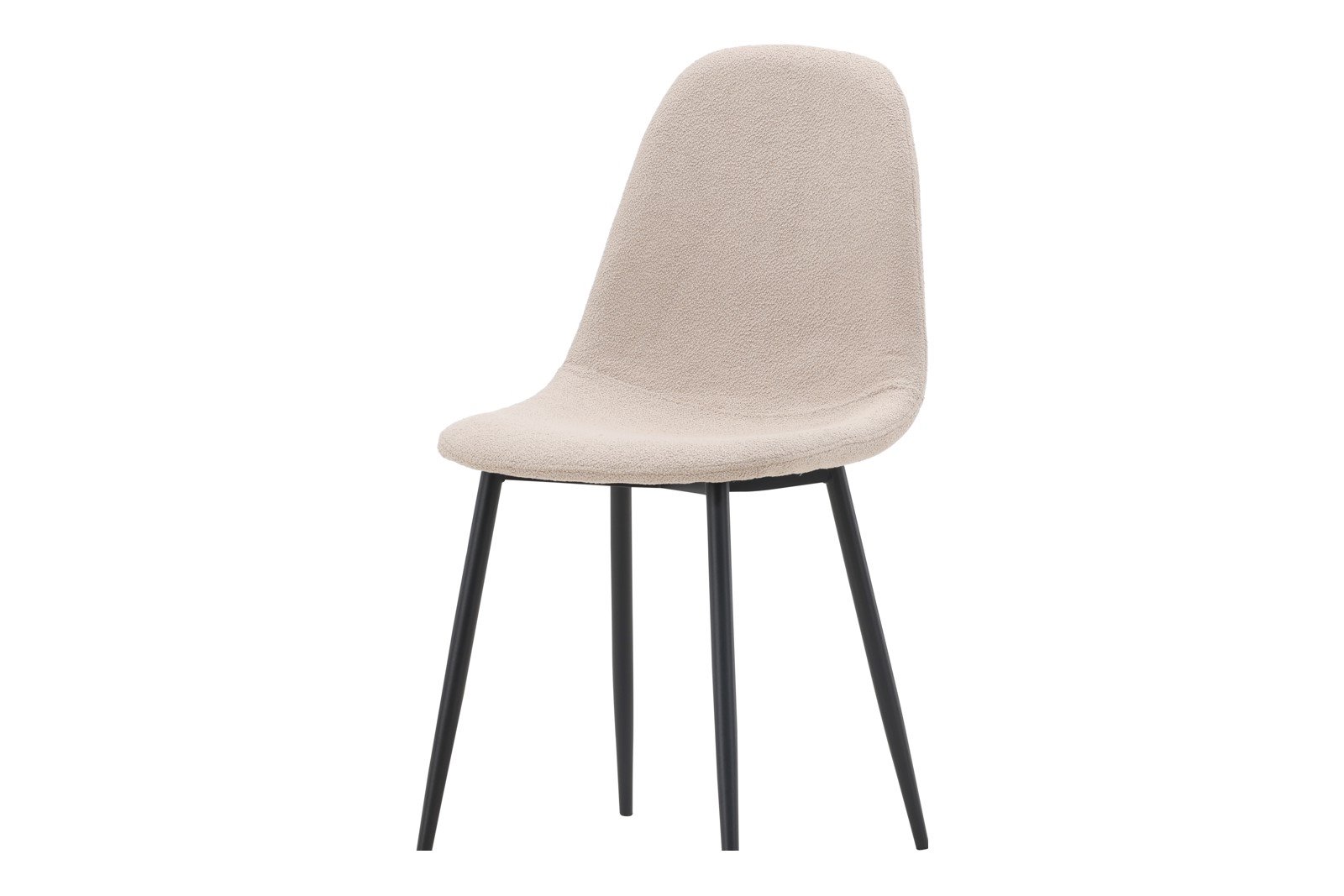 Polar Spisestol. Sett av 2 Sett av 2. Beige bouclé med sortlakkerte ben.