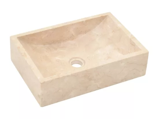 Lavabo 45x30x12 cm marbre crème brillant