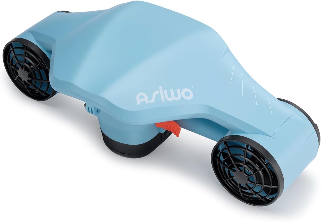 Asiwo Unterwasserscooter Tauchscooter Manta 2 mit Starker Schub,Seascooter mit mit Action Kamera Halterung Doppelmotor für Tauchen Schwimmen Schnorcheln Abenteuer und Fischen jagen