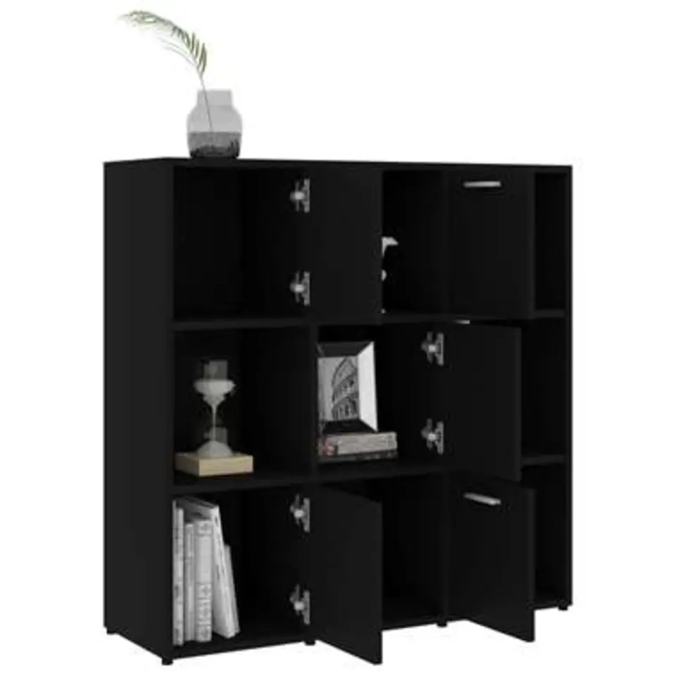 vidaXL - Boekenkast - Zwart - Bewerkt hout