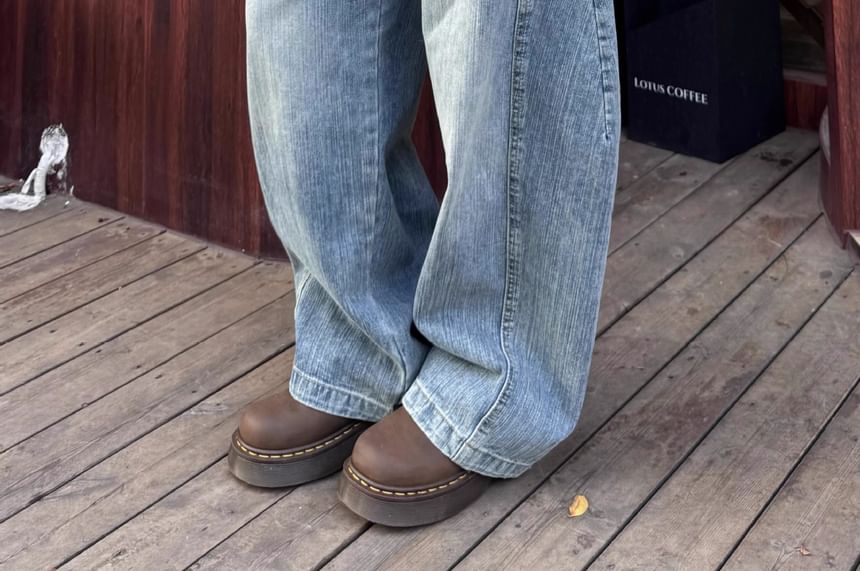 Rosesand - Low Rise Washed Loose-Fit Wijde Jeans