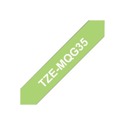 Brother TZeMQG35 - Ruban d'étiquettes auto-adhésives - 1 rouleau (12 mm x 8 m) - fond vert écriture blanche - mat