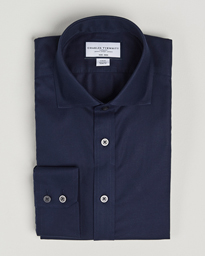 Charles Tyrwhitt Slim Fit Non Iron Cotton Twill Shirt Navy