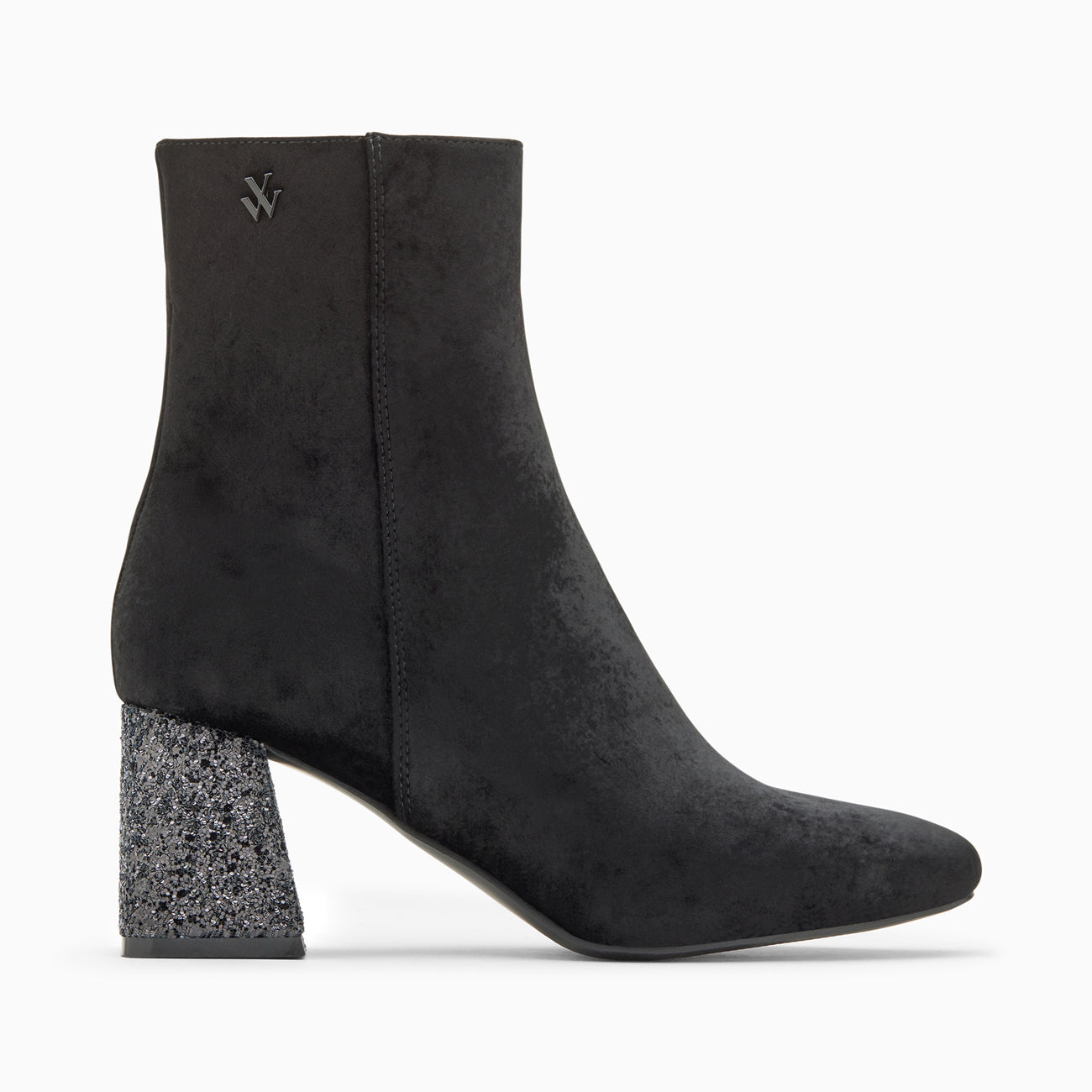 Bottines-Bottines New York noires à talon pailleté