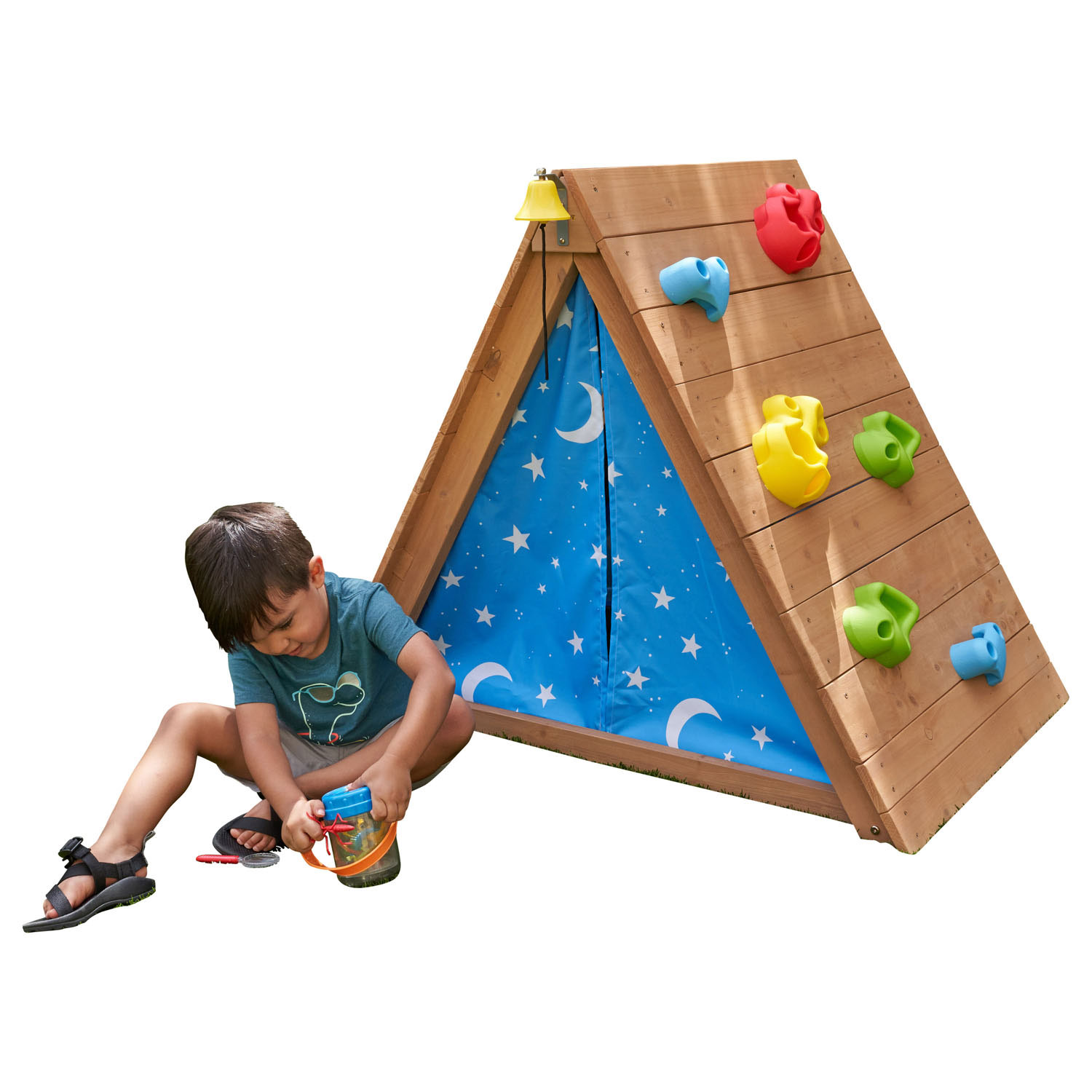 KidKraft Houten Speelhuis Tent met Klimwand