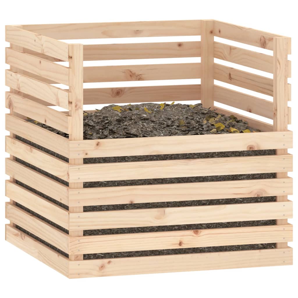 Composteur 80x80x78 cm bois massif de pin