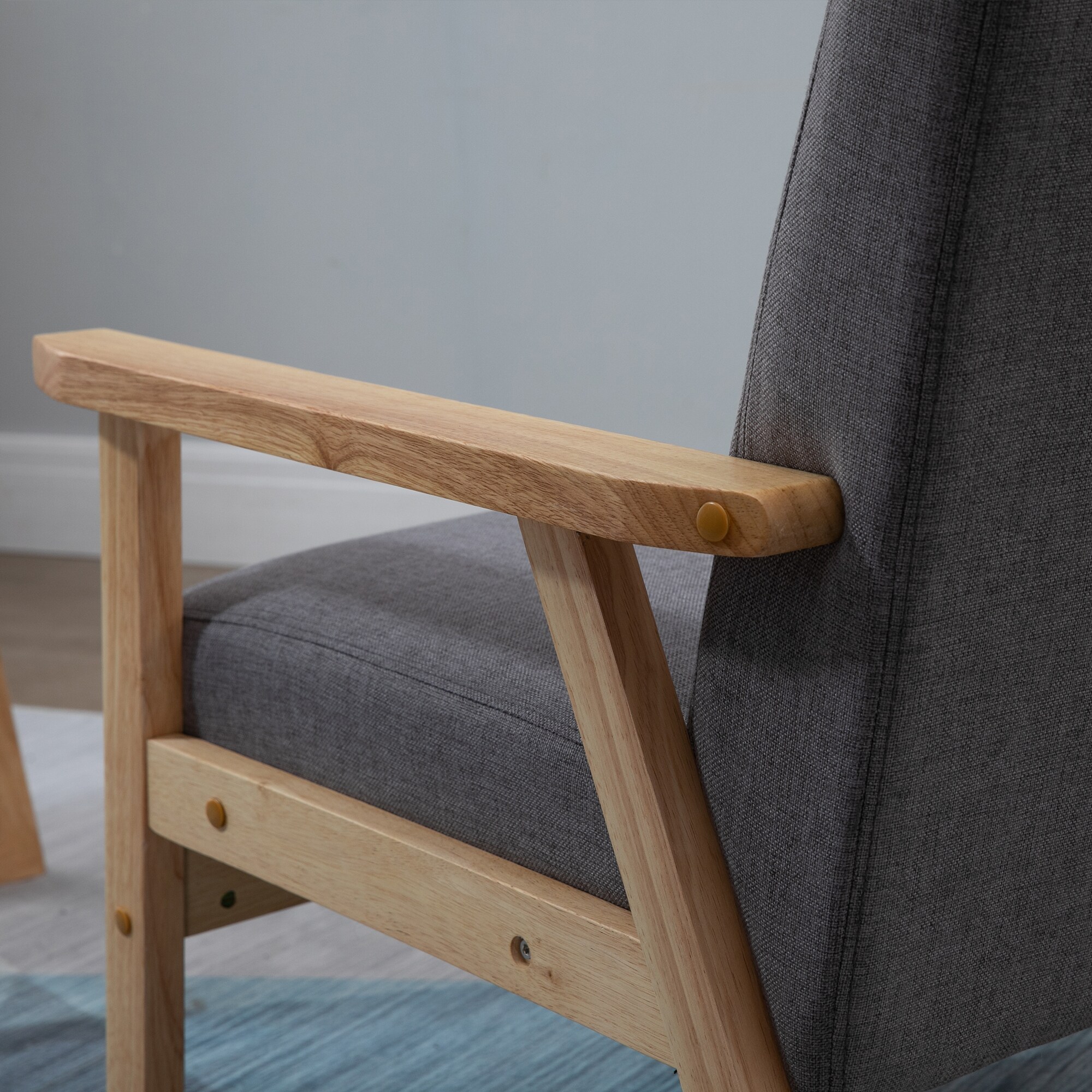 HOMCOM Sessel mit A-förmigen Beine grau 64L x 70B x 72H cm