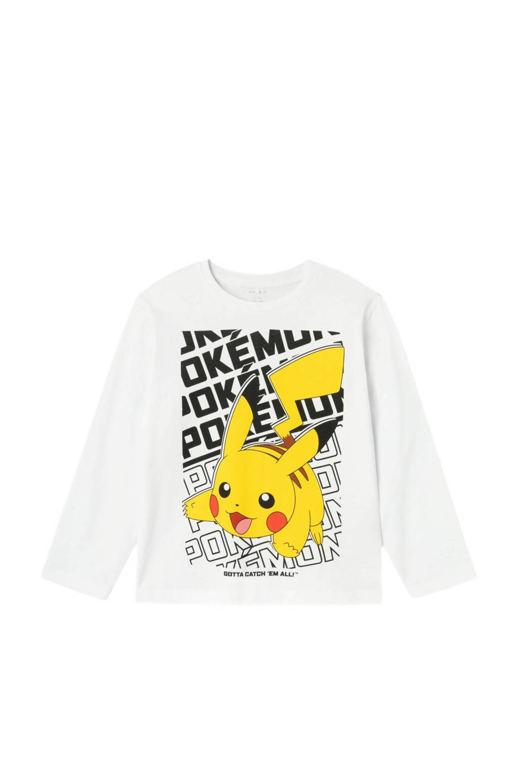 NAME IT Pokemon longsleeve met printopdruk wit