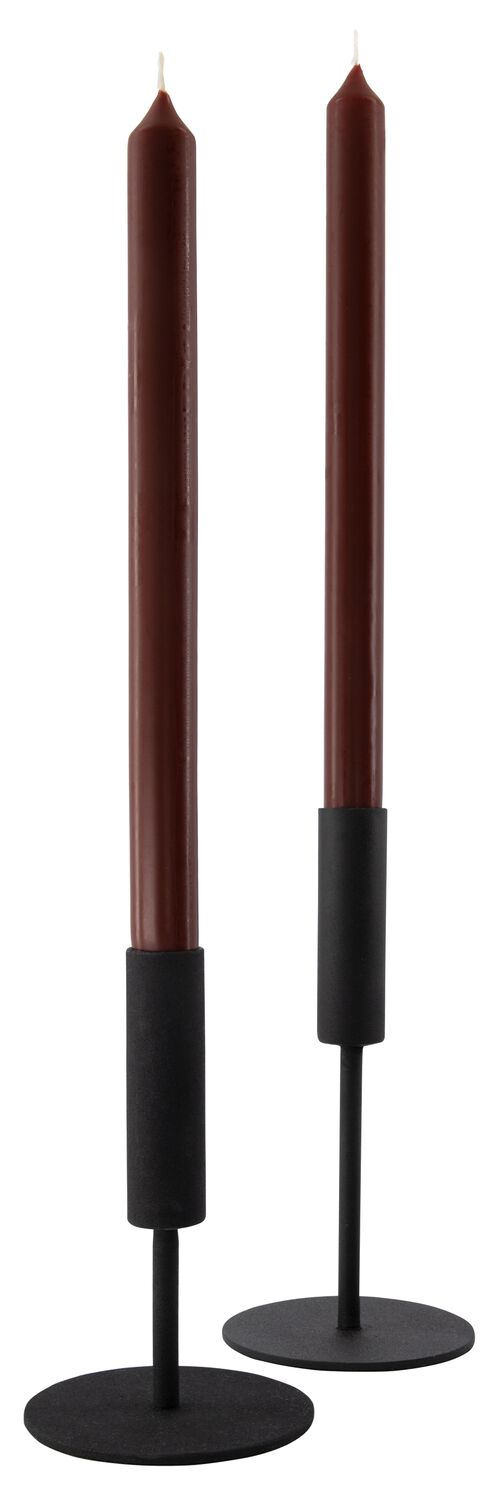 12 bougies longues Ø2.2x29 rouge foncé 