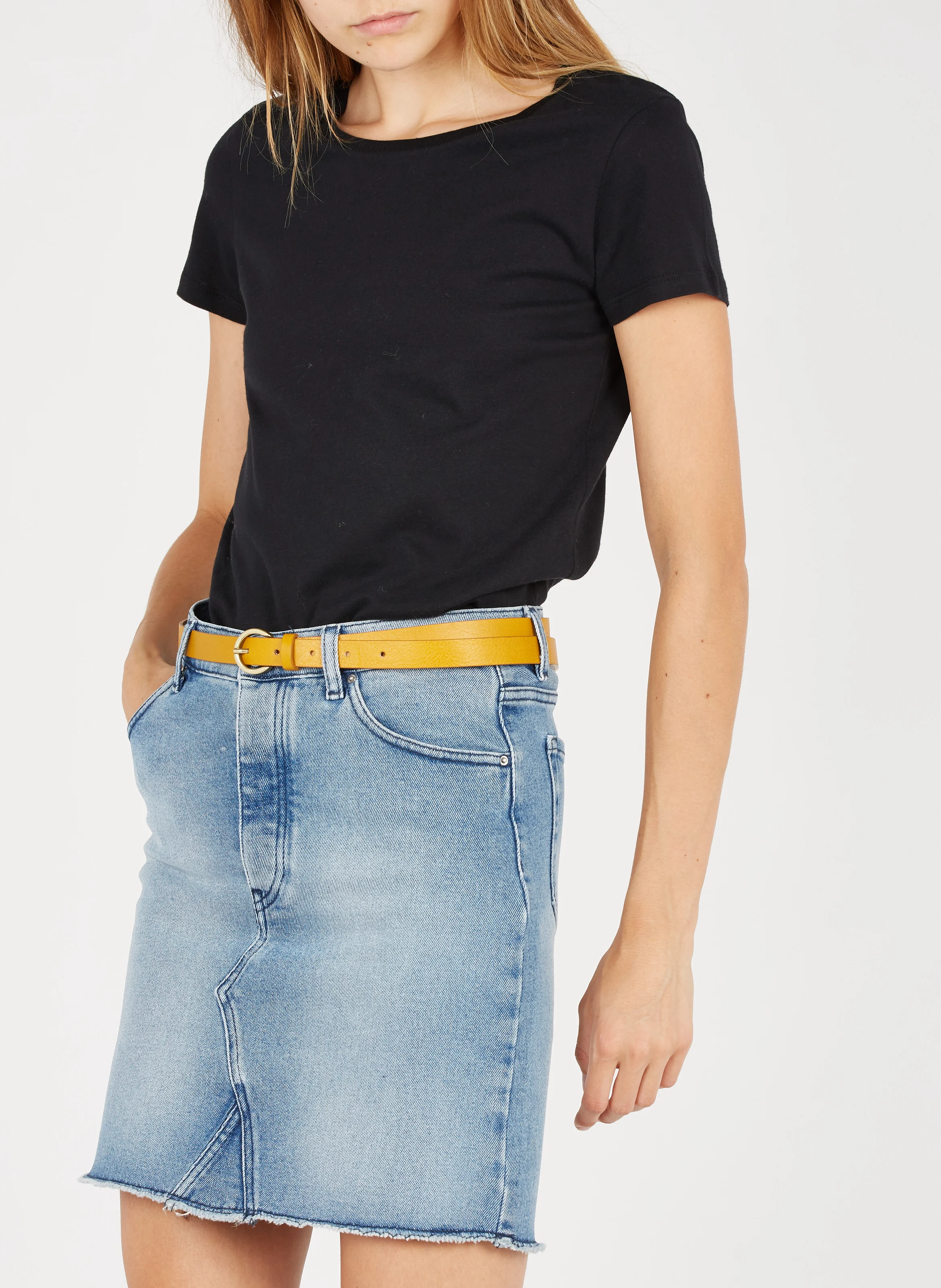 Tee-shirt col rond en coton | Noir