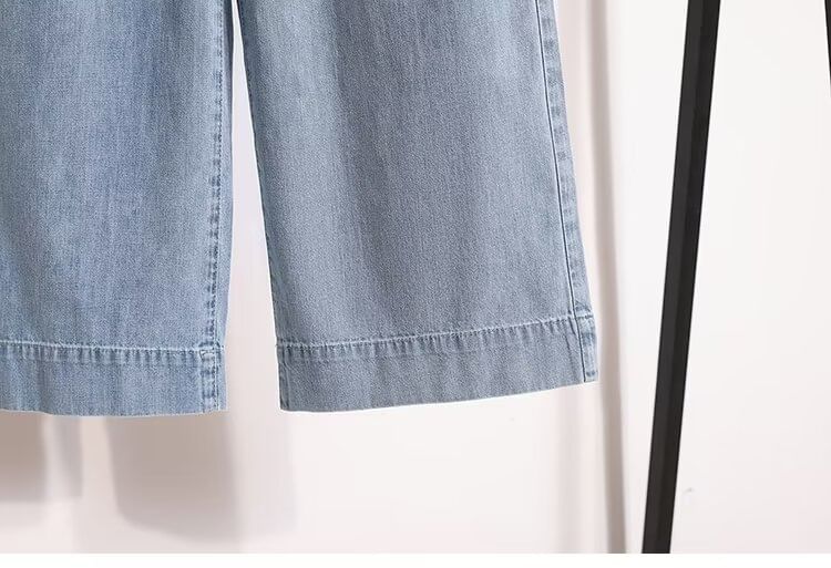 Krezol - Plus Size High Rise Washed Wide Leg Jeans