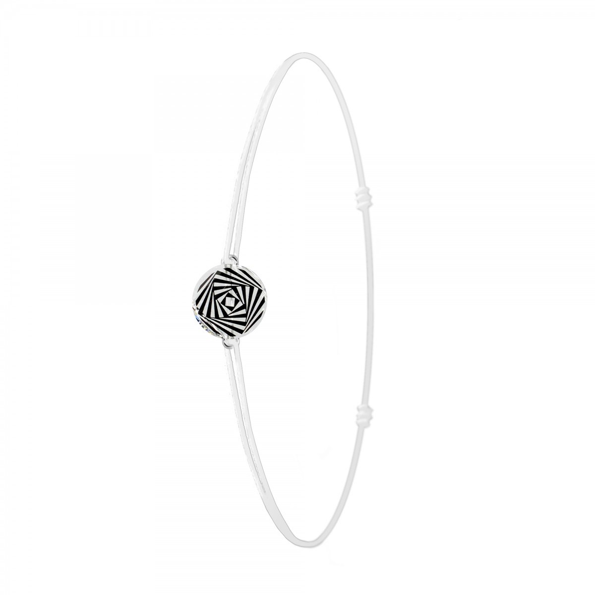 Bracelet élastique blanc SC Crystal orné d'un Cristal scintillant