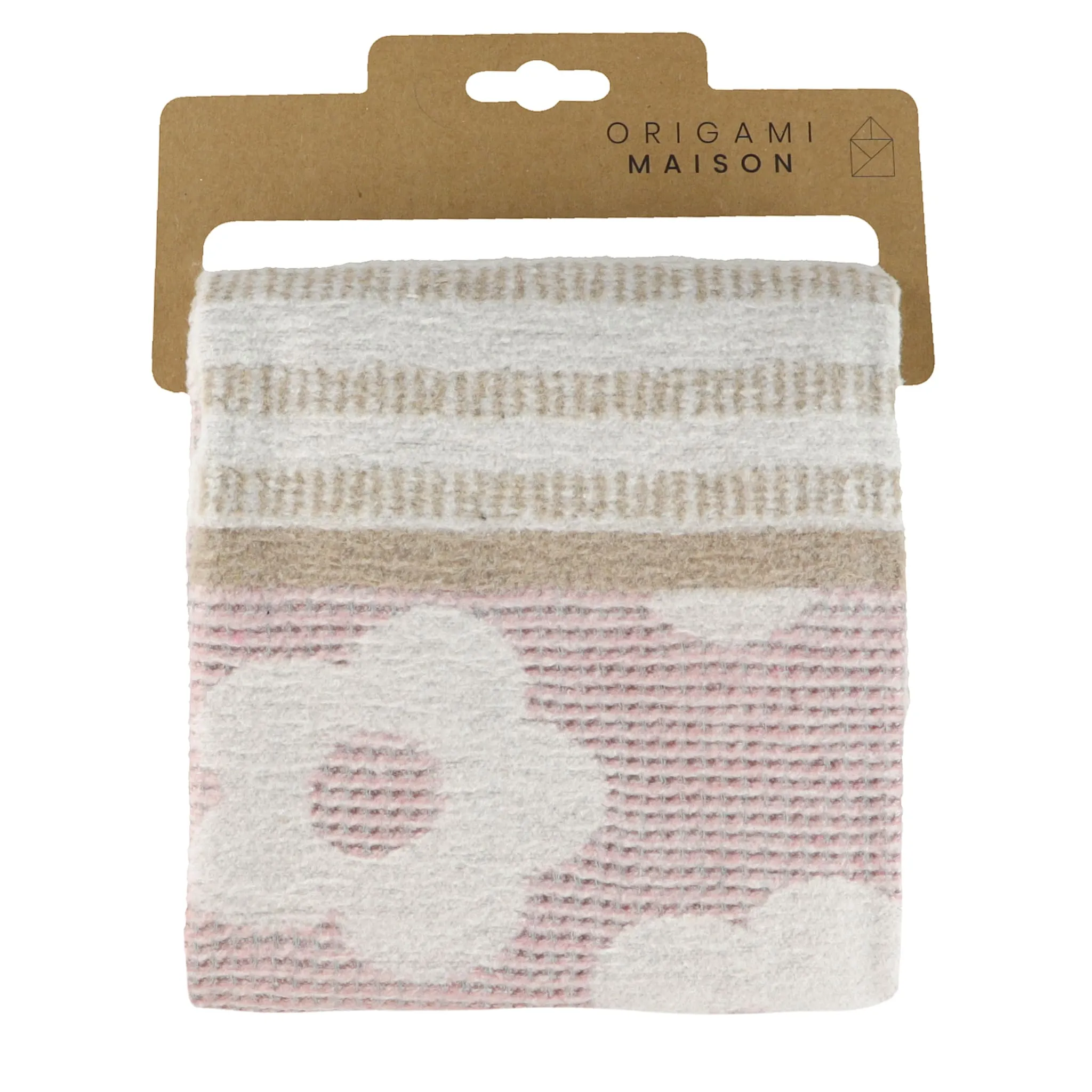 Origami Maison Couverture Jacquard Fleurs Rose