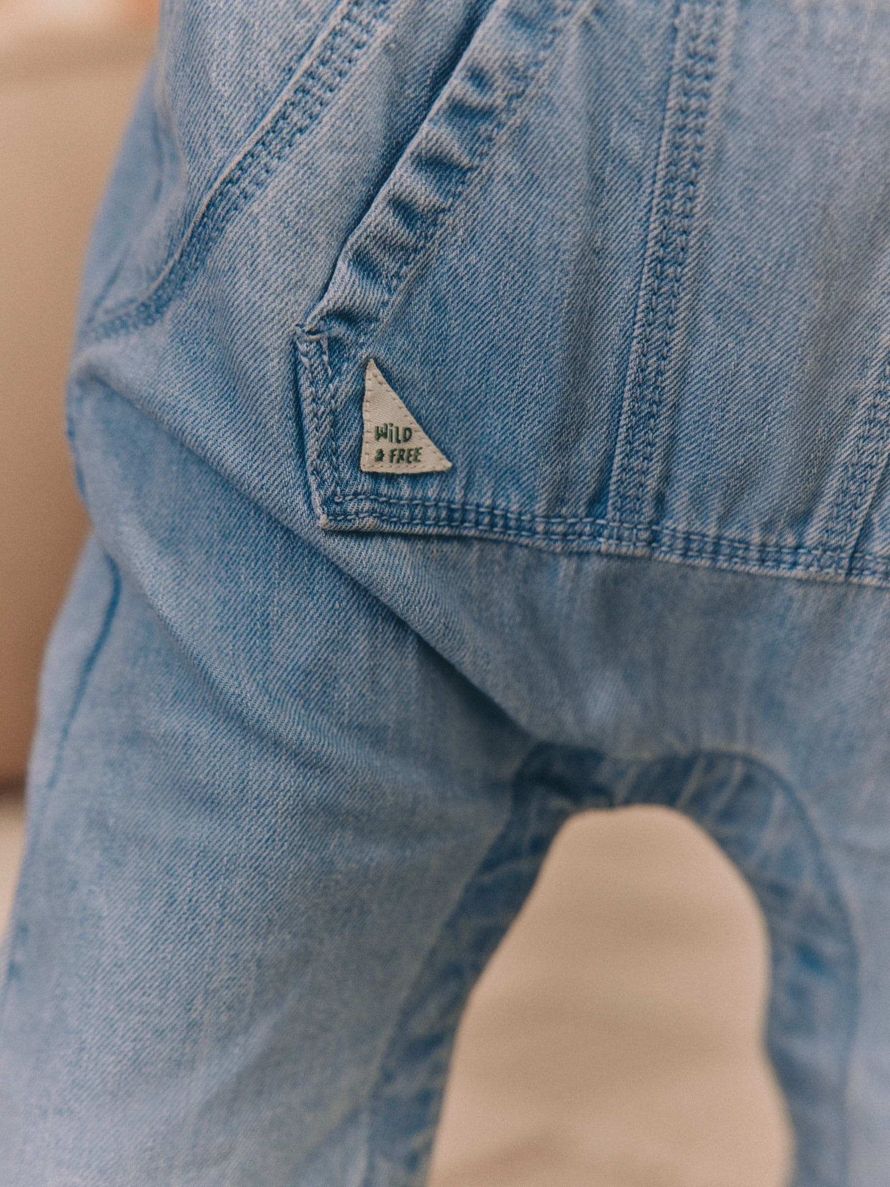 Blauw - Babyset van denim bretelbroeken en bodysuit (0 mnd - 2 jr)