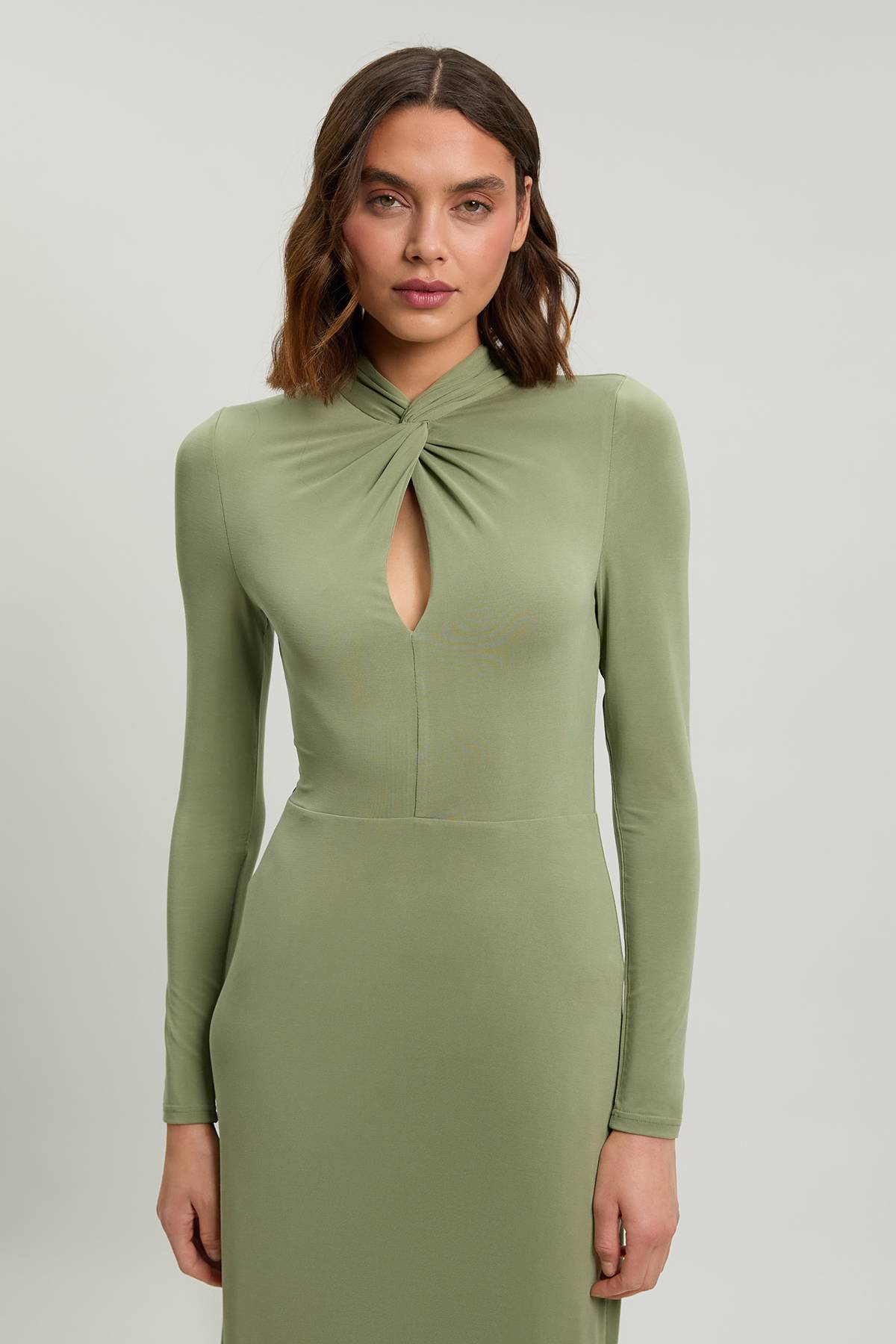 KarenMillen Robe Maxi En Jersey À Manches Longues
