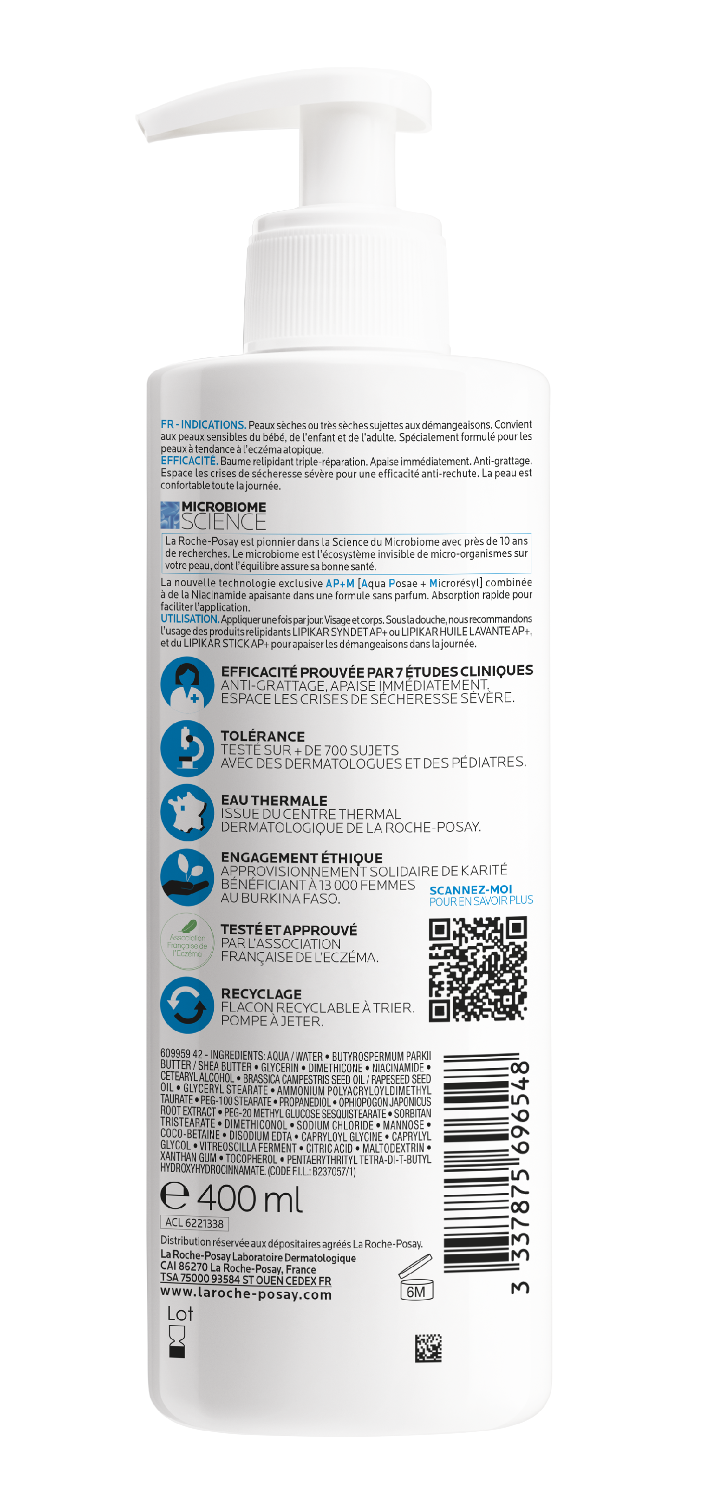 La Roche-Posay Lipikar Baume AP+M<br>400 ml, Dispenser, Balsam