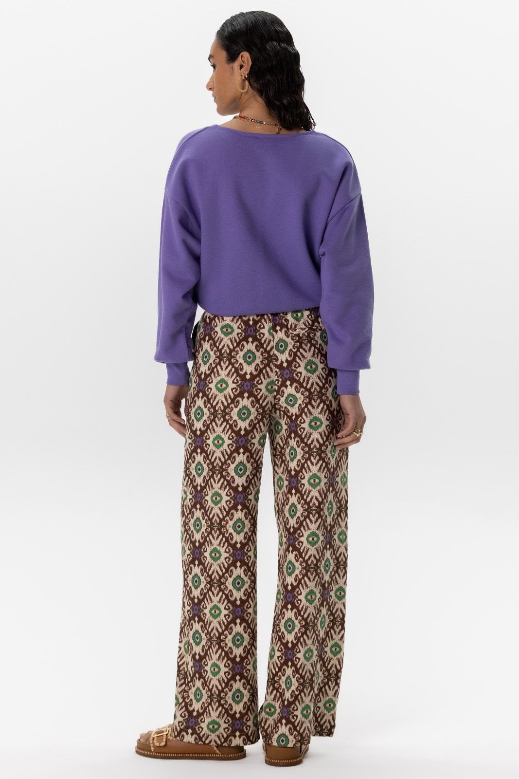Paarse overlap sweater