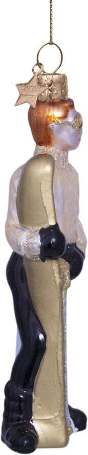 Vondels Ornament glass champagne ski boy H12. 5cm Champagne