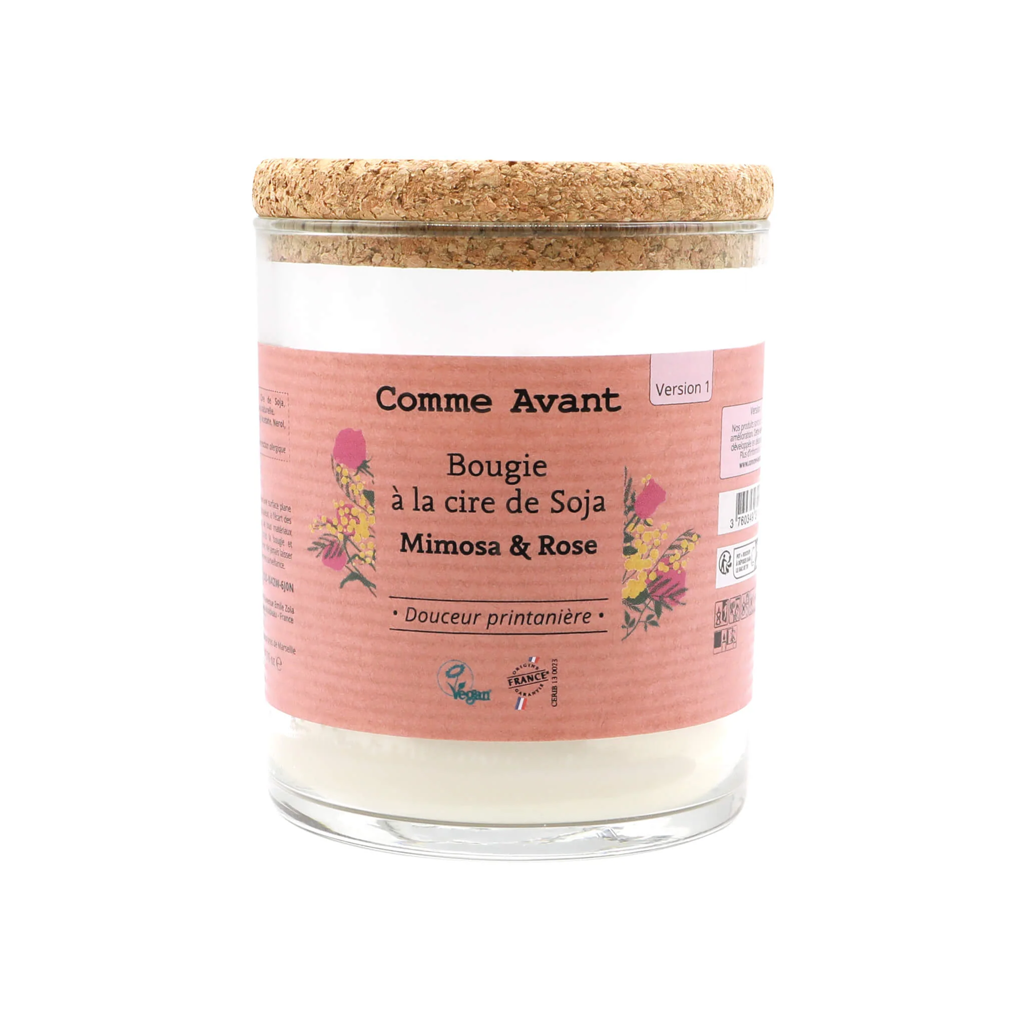 Bougie parfumée à la cire de soja - Version 1 - 1 bougie parfumé - 190g (durée ≈40h) / Sapin & Cèdre